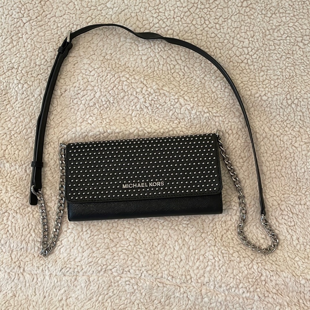 Michael Kors Small Crossbody Black Studded Bag